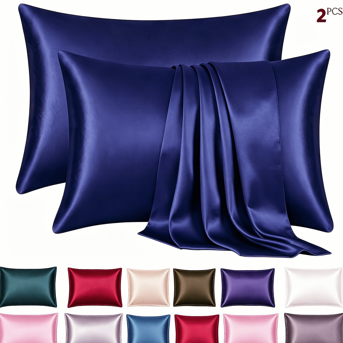 2pcs Satin Pillowcase Set for Skin and Hair, Soft, Breathable, Smooth, and Cooling Pillow Covers for Sleeping