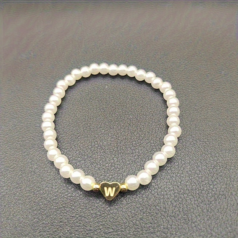 Classic A-Z Heart Initial Letter Bracelet