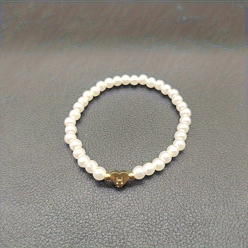 Classic A-Z Heart Initial Letter Bracelet