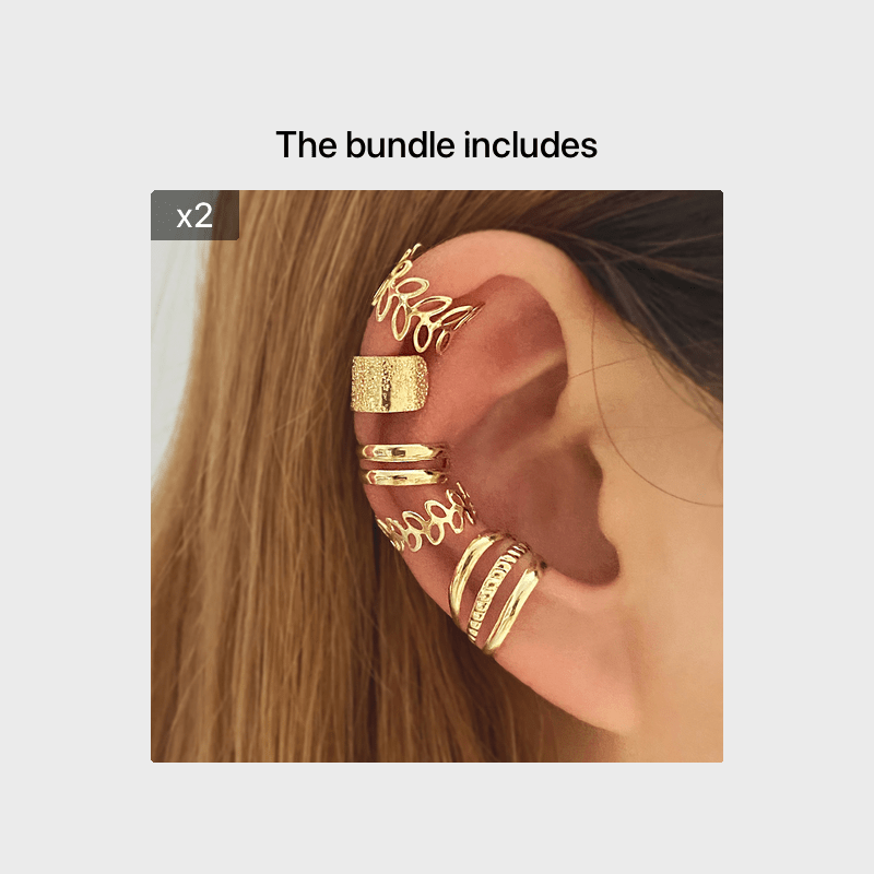 Leaf Hollow Ear Clips 5pcs