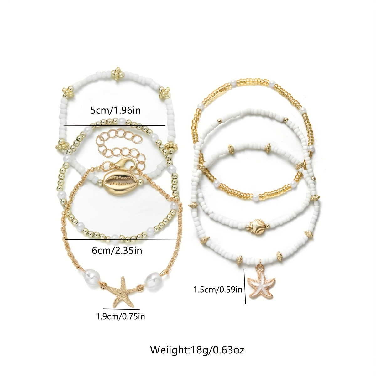 Beach Bracelet Set, 6pcs
