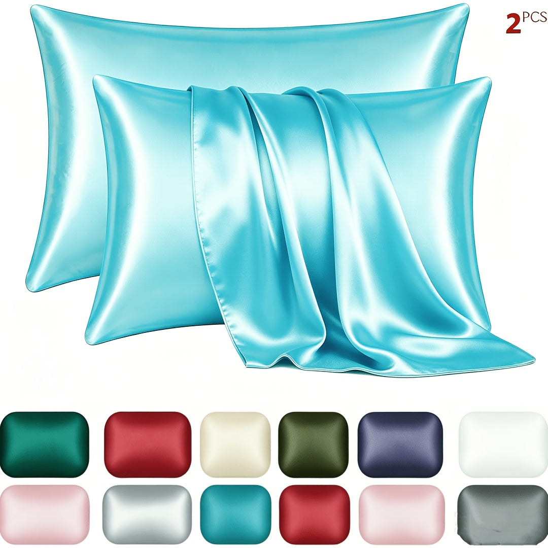 2pcs Satin Pillowcase Set for Skin and Hair, Soft, Breathable, Smooth, and Cooling Pillow Covers for Sleeping
