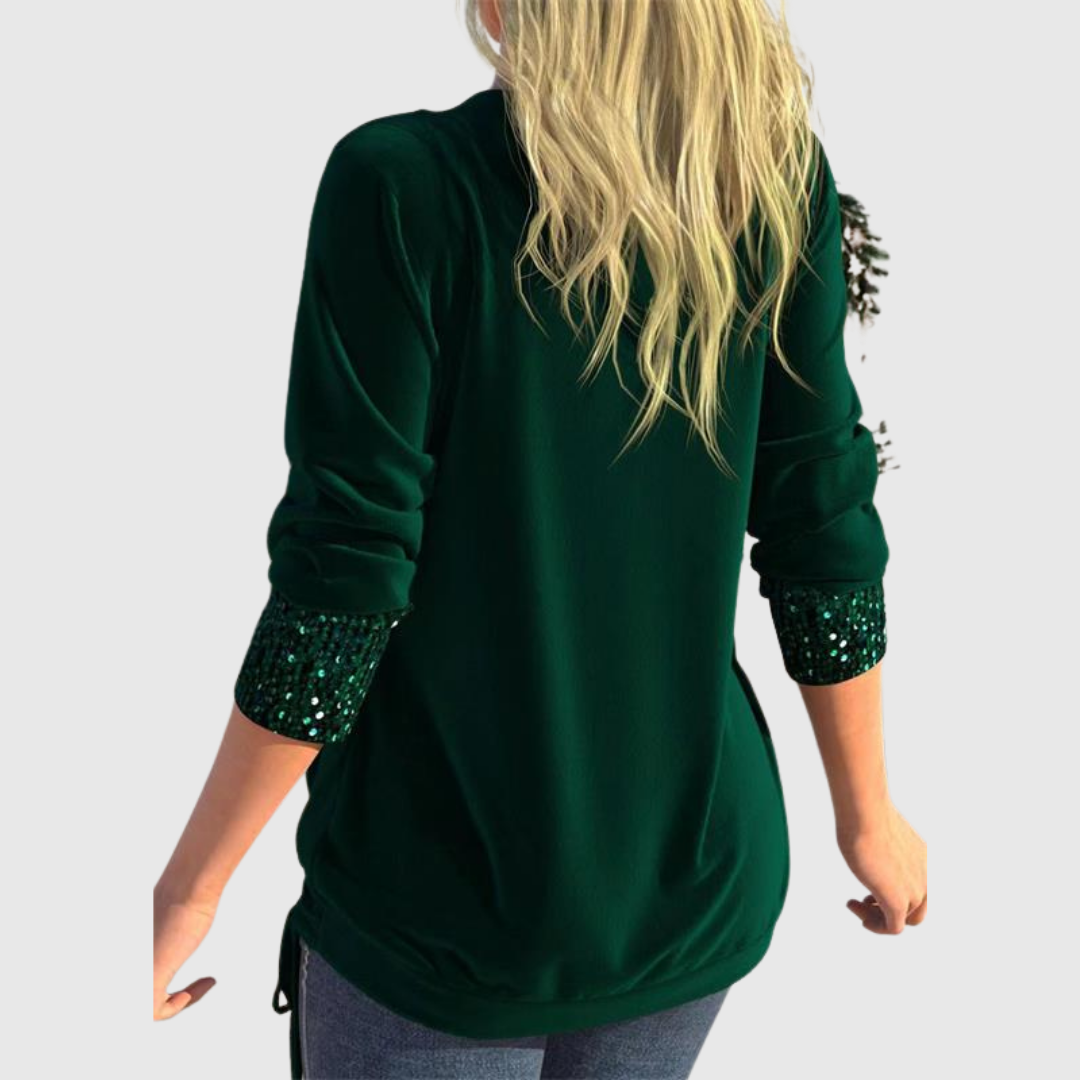 ODELINE | MODERN SEQUIN LAYER BLOUSE