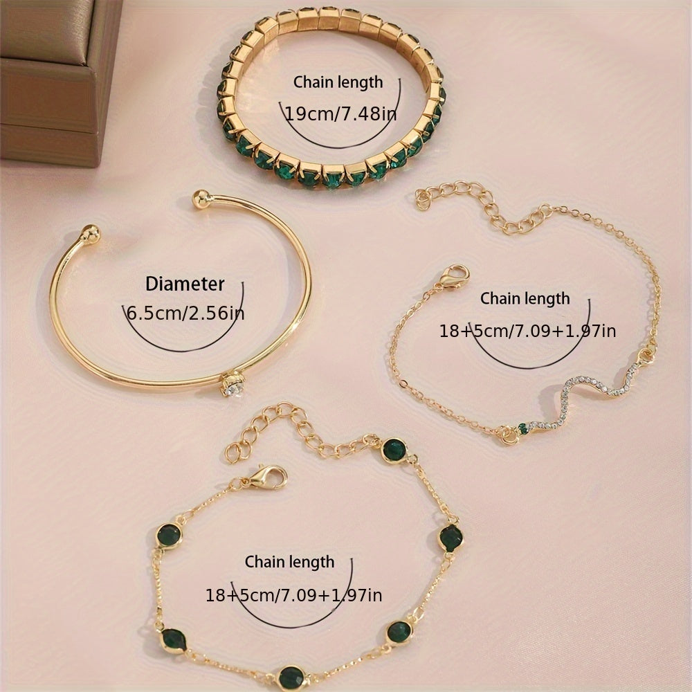 The Emerald Snake Bracelet Set — 4pcs