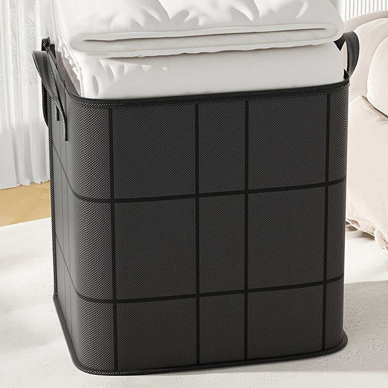 Foldable Wardrobe Storage Bag, Large Capacity Storage Box, Household Double Zipper Organizer Bag with Handles for Clothes and Quilts, Suitable for Moving, Travel, Storage Basket, and Under-Bed Storage Bag