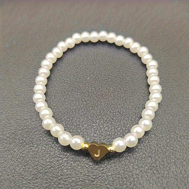 Classic A-Z Heart Initial Letter Bracelet