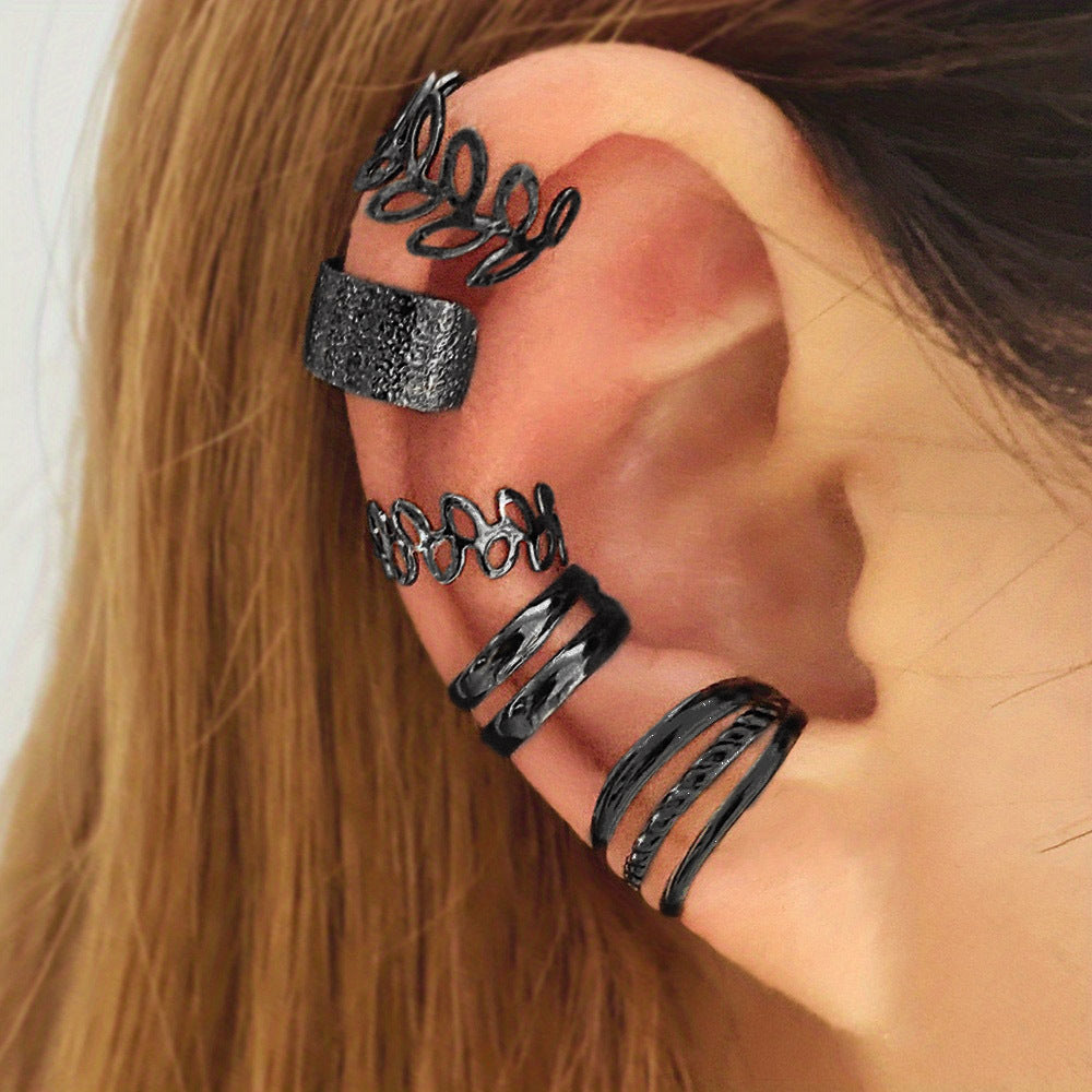 Leaf Hollow Ear Clips 5pcs