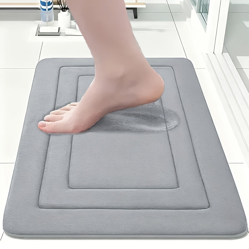 1pc Coral Fleece Bathroom Floor Mat Anti-Slip Pad - Anti-Slip, Quick Drying, Machine Washable - Perfect for Bathroom And Toilet Floors, with PVC Anti-Slip Bottom Lining