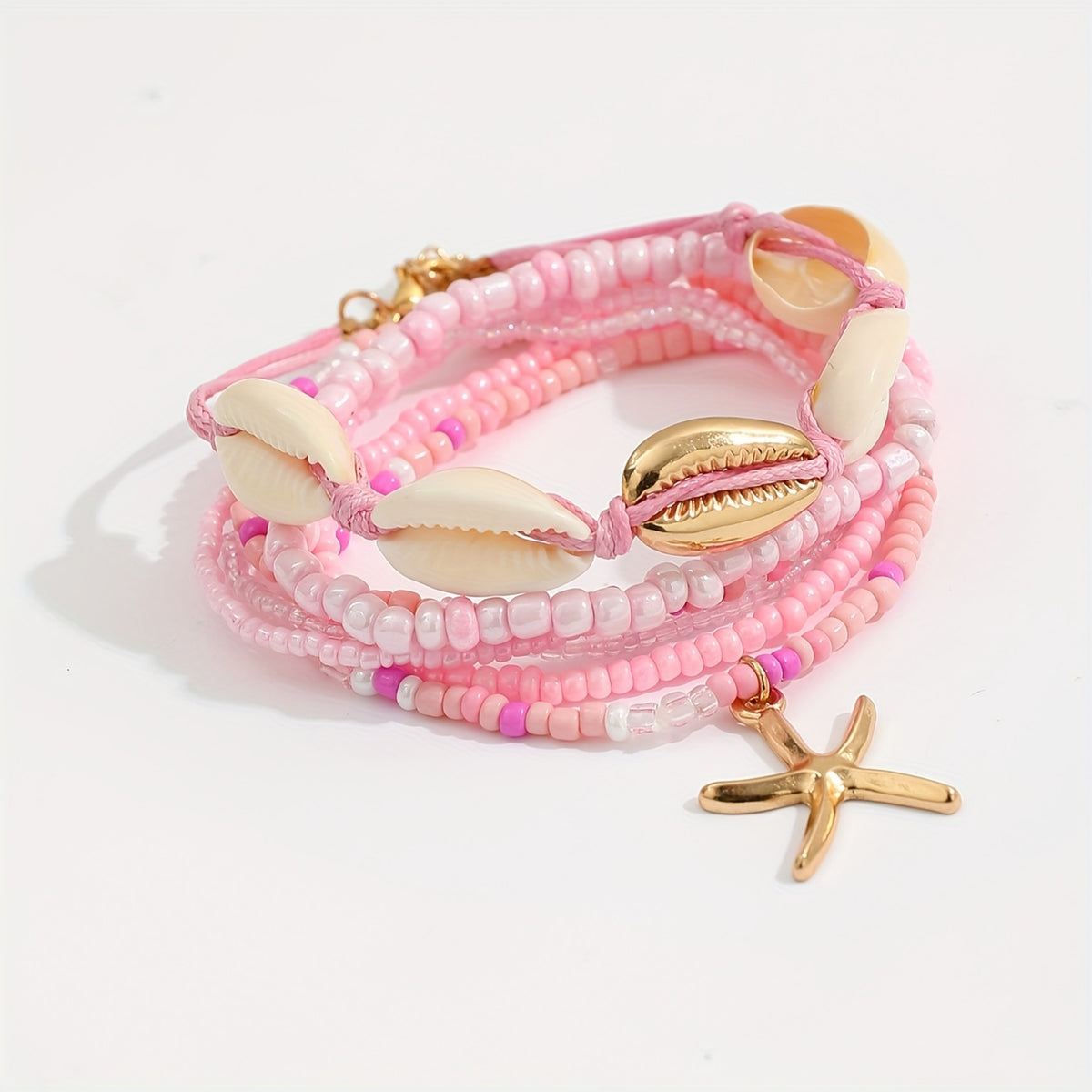 The Shell &amp; Bead Bracelet Set — 7pcs