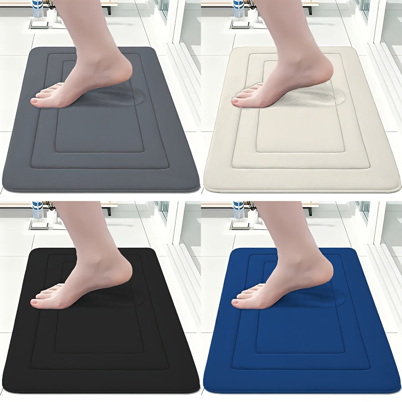 1pc Coral Fleece Bathroom Floor Mat Anti-Slip Pad - Anti-Slip, Quick Drying, Machine Washable - Perfect for Bathroom And Toilet Floors, with PVC Anti-Slip Bottom Lining