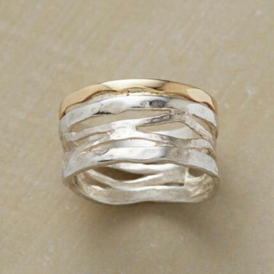 Timeless Gold & Silver Hollow Ring