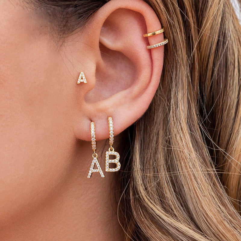 Dazzling Initial Diamond Earrings