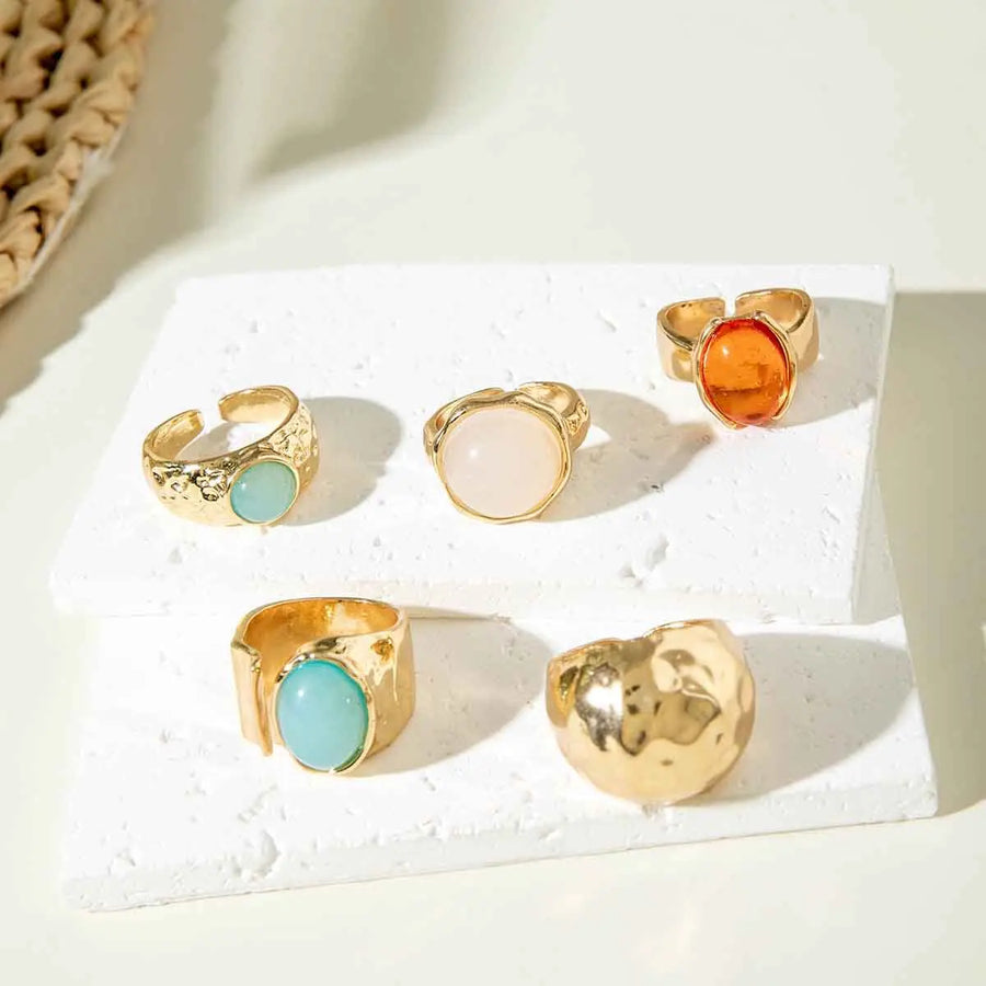 The Bohemian Gem Ring Set — 5pcs