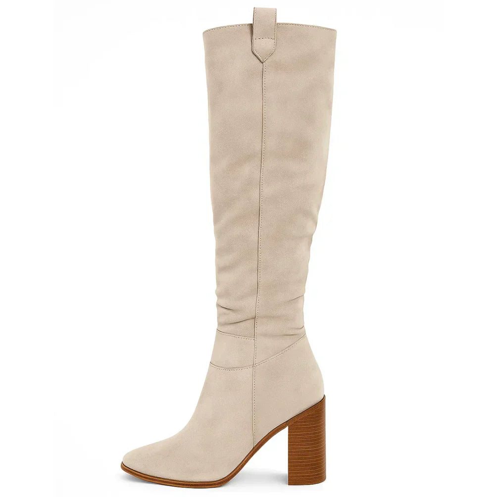 SUEVIRA™ | SUEDE BLOCK HEEL BOOTS