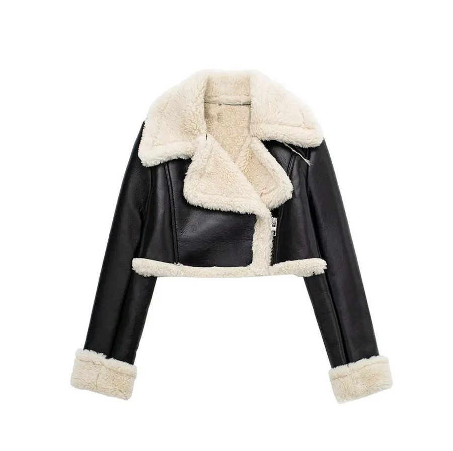 ZENVY LONDON | Cropped Teddy Jacket