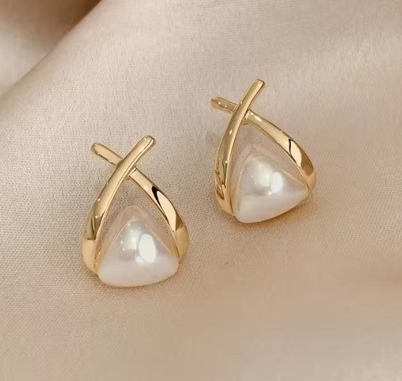 The Cross &amp; Pearl Drop Earrings