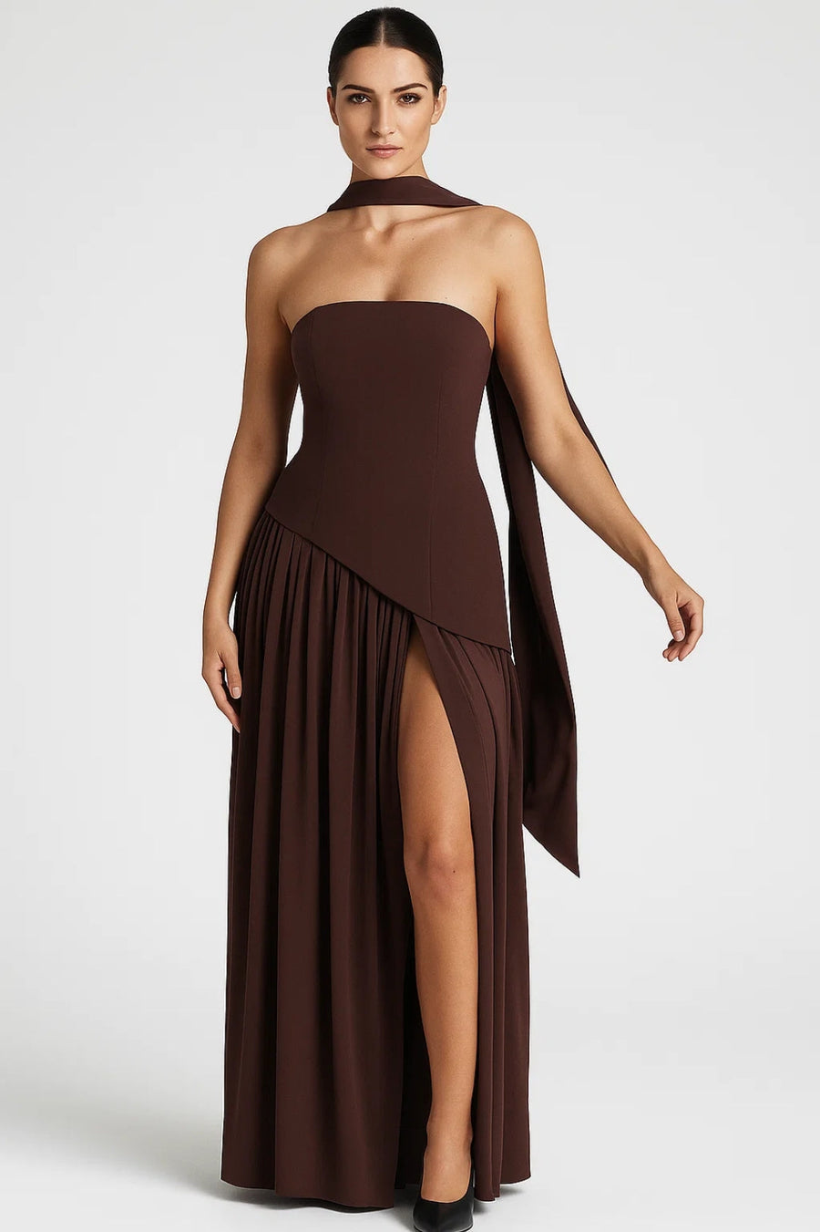 THESSALY | LIGHTWEIGHT V-NECK MIDI DRESS