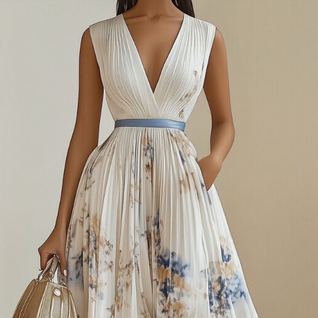 Rowella | Elegant Pleated Maxi Dress