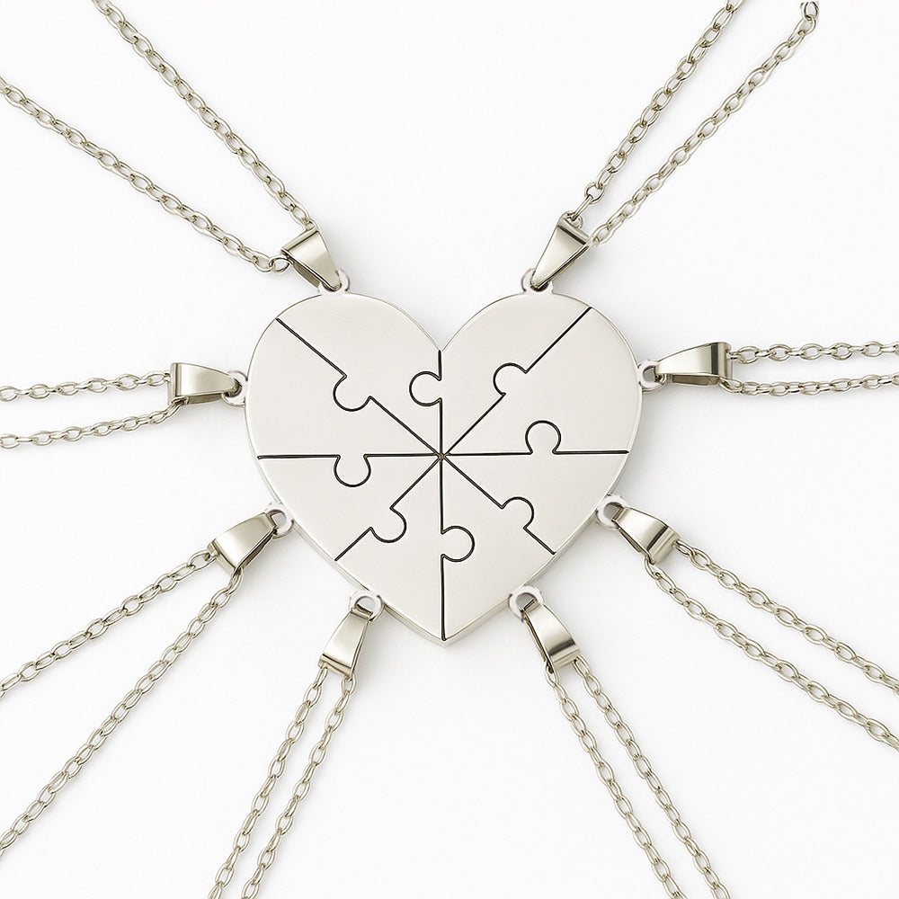 Custom Puzzle Heart Necklace