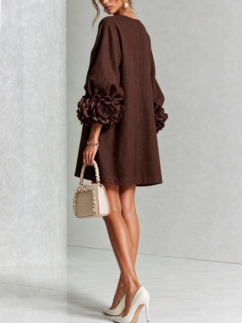 HINAN | ELEGANT MINI DRESS WITH FLORAL PRINT