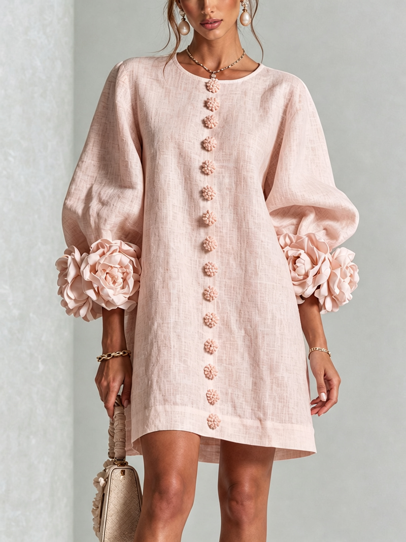 HINAN | ELEGANT MINI DRESS WITH FLORAL PRINT