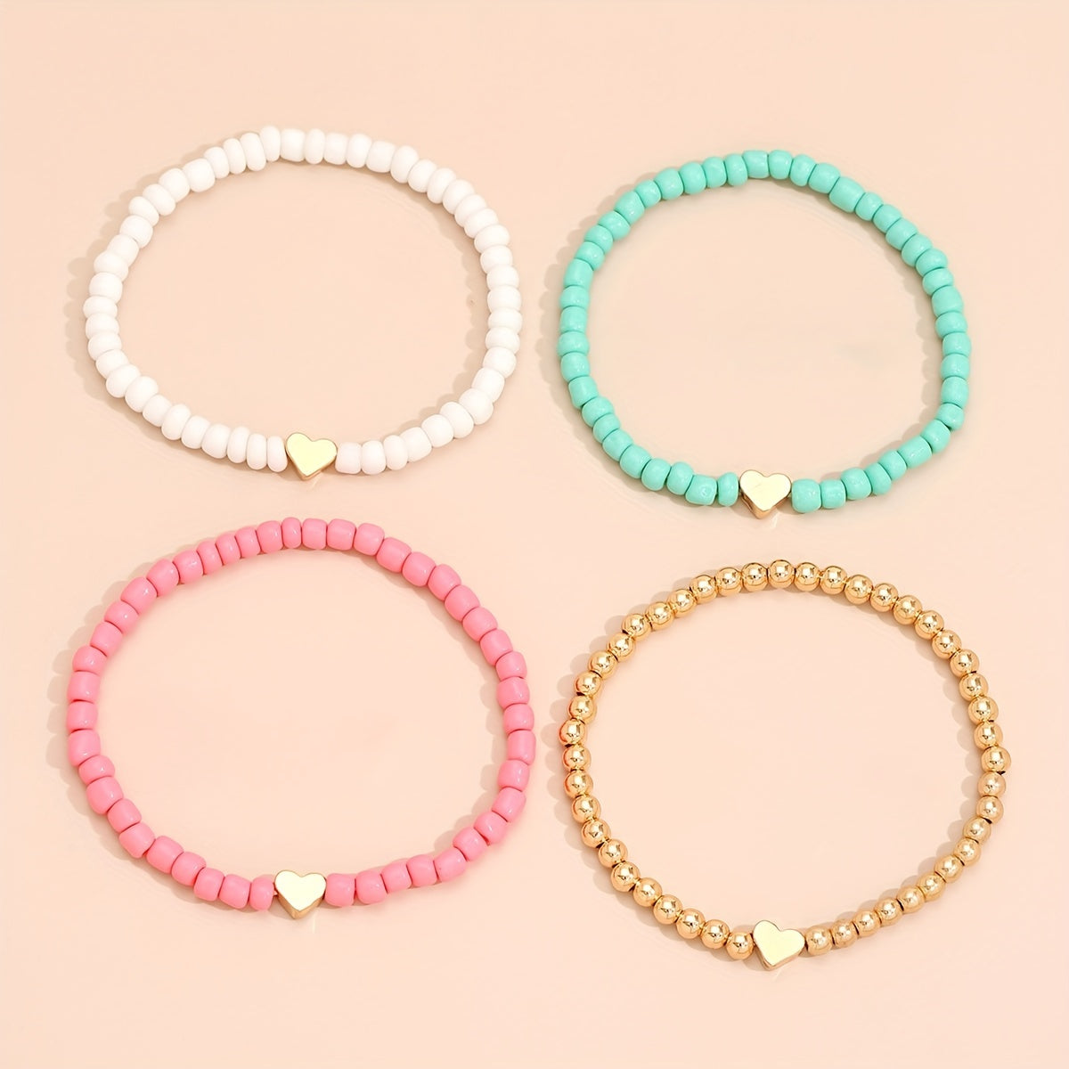 The Heart Bead Bracelet Set
