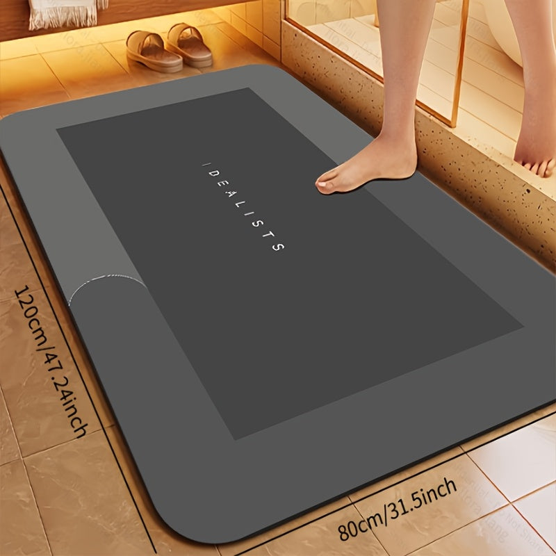 [Popular Choice] Super Absorbent Quick-Dry Bath Mat - Soft, Non-Slip Diatomite Design, Suitable for Showers, Bathtubs, and Doors - Hypoallergenic, the Perfect Home Decor Accessory