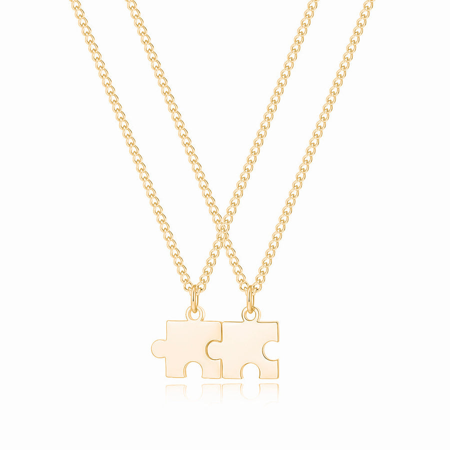 Personalized Puzzle Necklace Set
