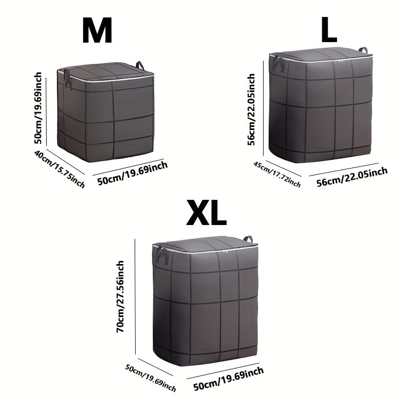 Foldable Wardrobe Storage Bag, Large Capacity Storage Box, Household Double Zipper Organizer Bag with Handles for Clothes and Quilts, Suitable for Moving, Travel, Storage Basket, and Under-Bed Storage Bag