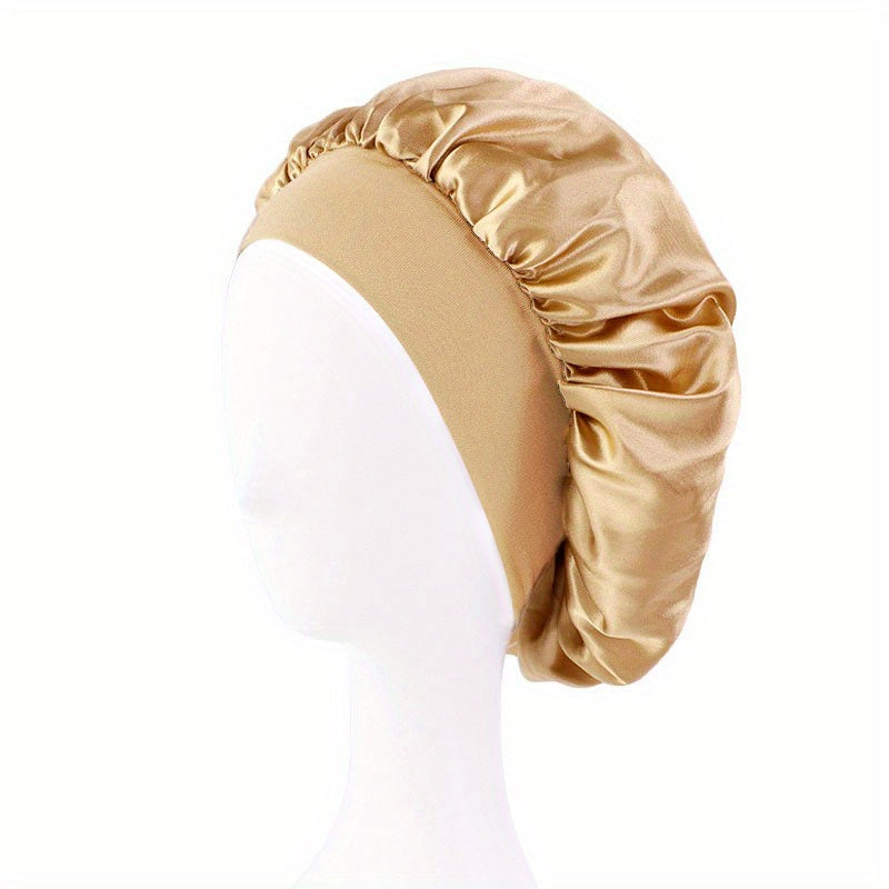 Elastic Band Cap For Brimmed Night Hat Bath Cap Extra Large Satin Silky Bonnet