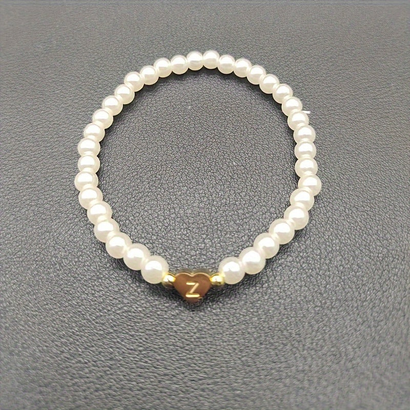 Classic A-Z Heart Initial Letter Bracelet