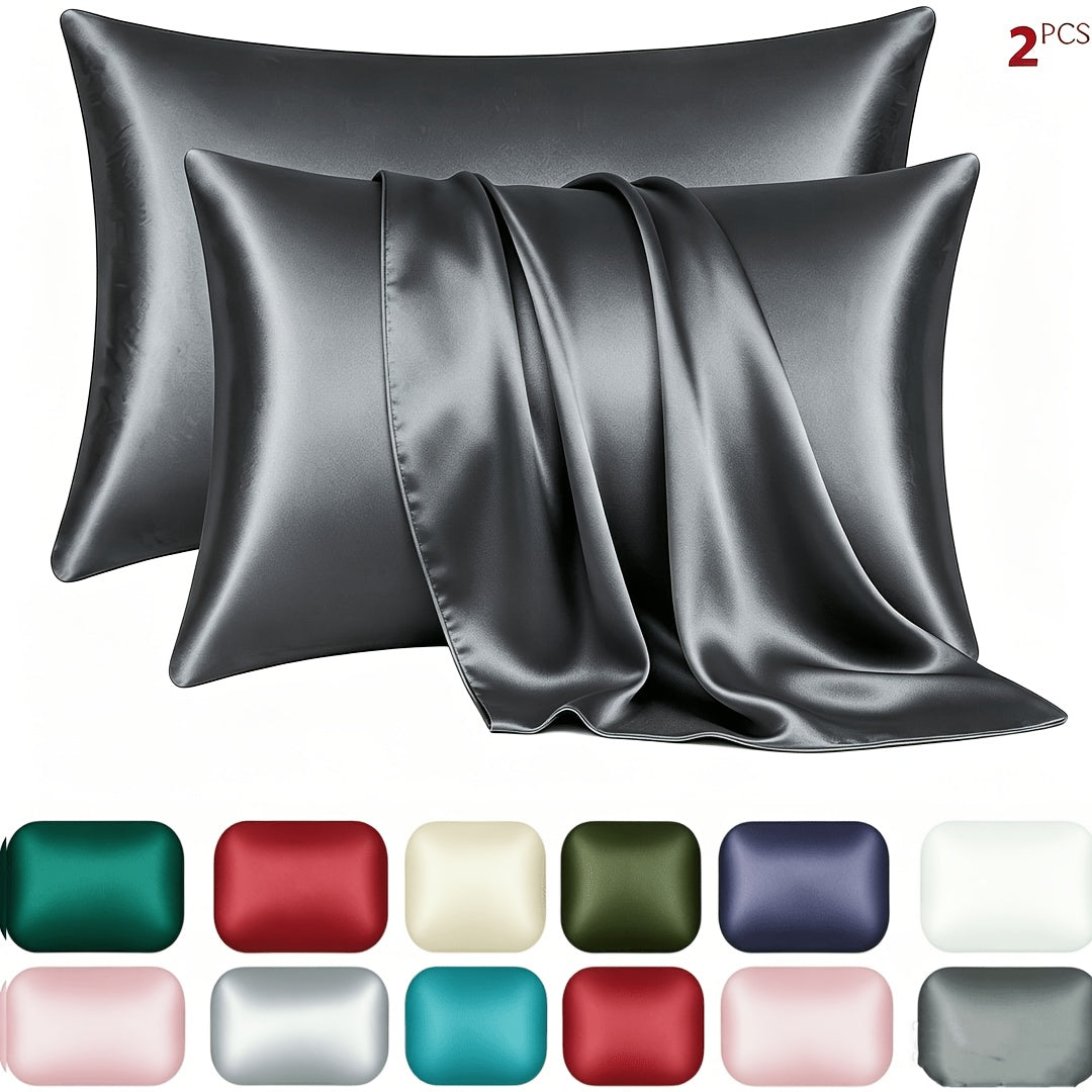 2pcs Satin Pillowcase Set for Skin and Hair, Soft, Breathable, Smooth, and Cooling Pillow Covers for Sleeping
