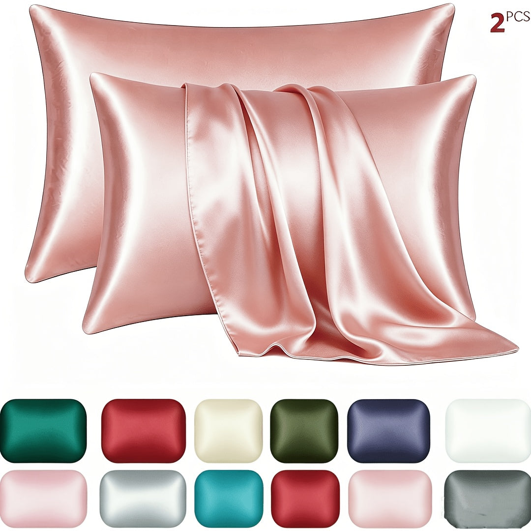 2pcs Satin Pillowcase Set for Skin and Hair, Soft, Breathable, Smooth, and Cooling Pillow Covers for Sleeping