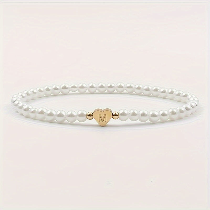 Classic A-Z Heart Initial Letter Bracelet