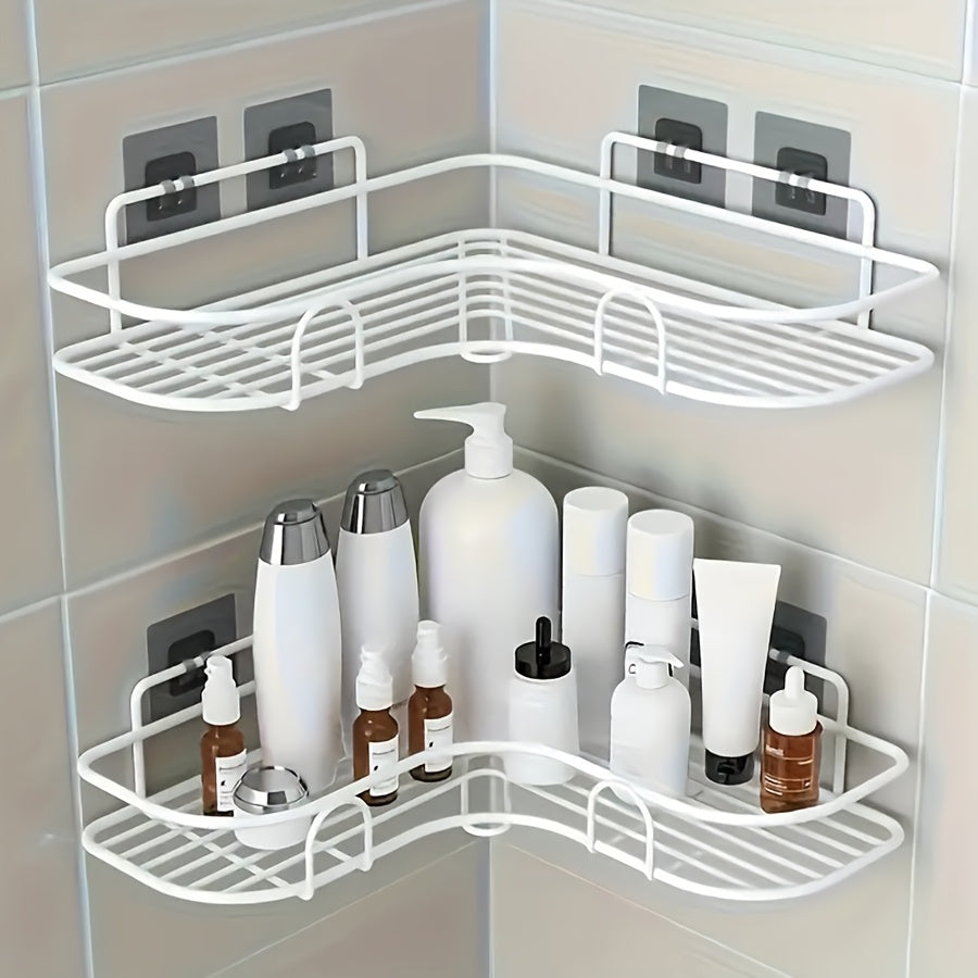 Corner Shower Shelf-Anti-Rust, Wall-Mounted Bathroom Organizer, Suitable for Shampoo, Lotion And Cosmetic Storage