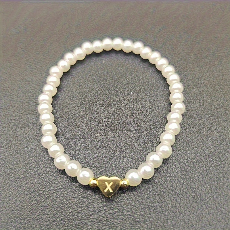 Classic A-Z Heart Initial Letter Bracelet