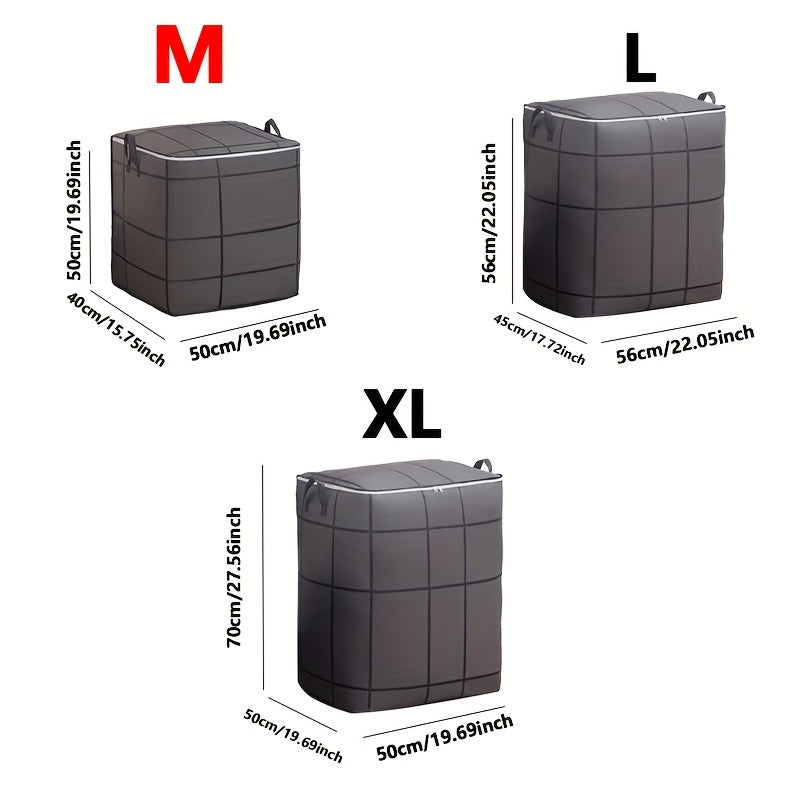 Foldable Wardrobe Storage Bag, Large Capacity Storage Box, Household Double Zipper Organizer Bag with Handles for Clothes and Quilts, Suitable for Moving, Travel, Storage Basket, and Under-Bed Storage Bag