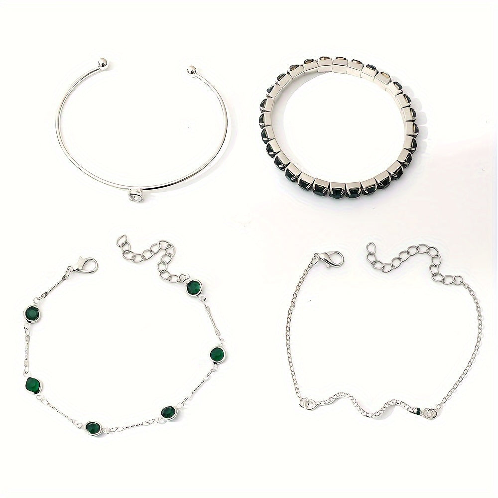 The Emerald Snake Bracelet Set — 4pcs