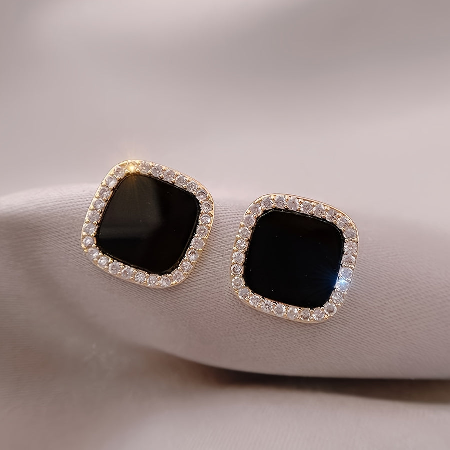 The Crystal Square Studs