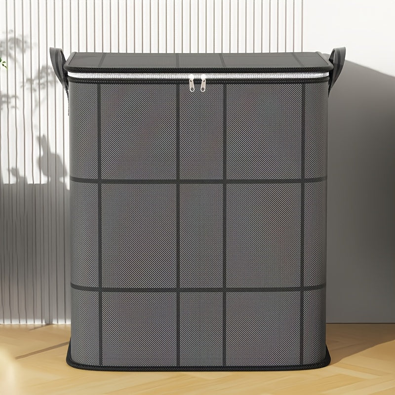 Foldable Wardrobe Storage Bag, Large Capacity Storage Box, Household Double Zipper Organizer Bag with Handles for Clothes and Quilts, Suitable for Moving, Travel, Storage Basket, and Under-Bed Storage Bag