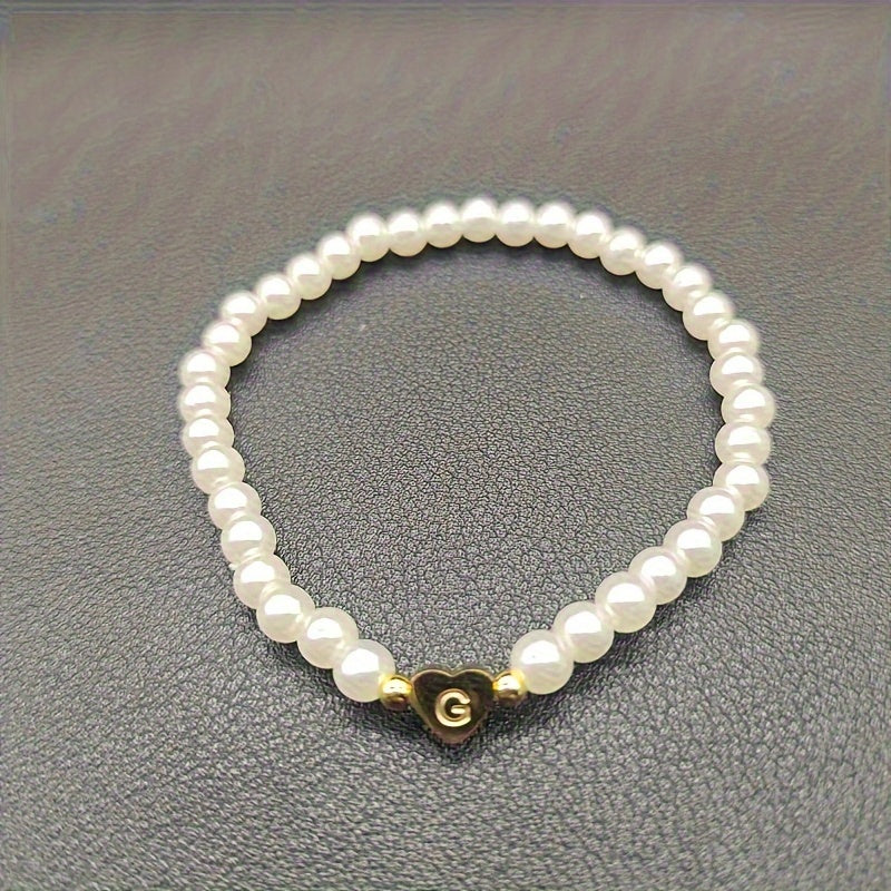 Classic A-Z Heart Initial Letter Bracelet