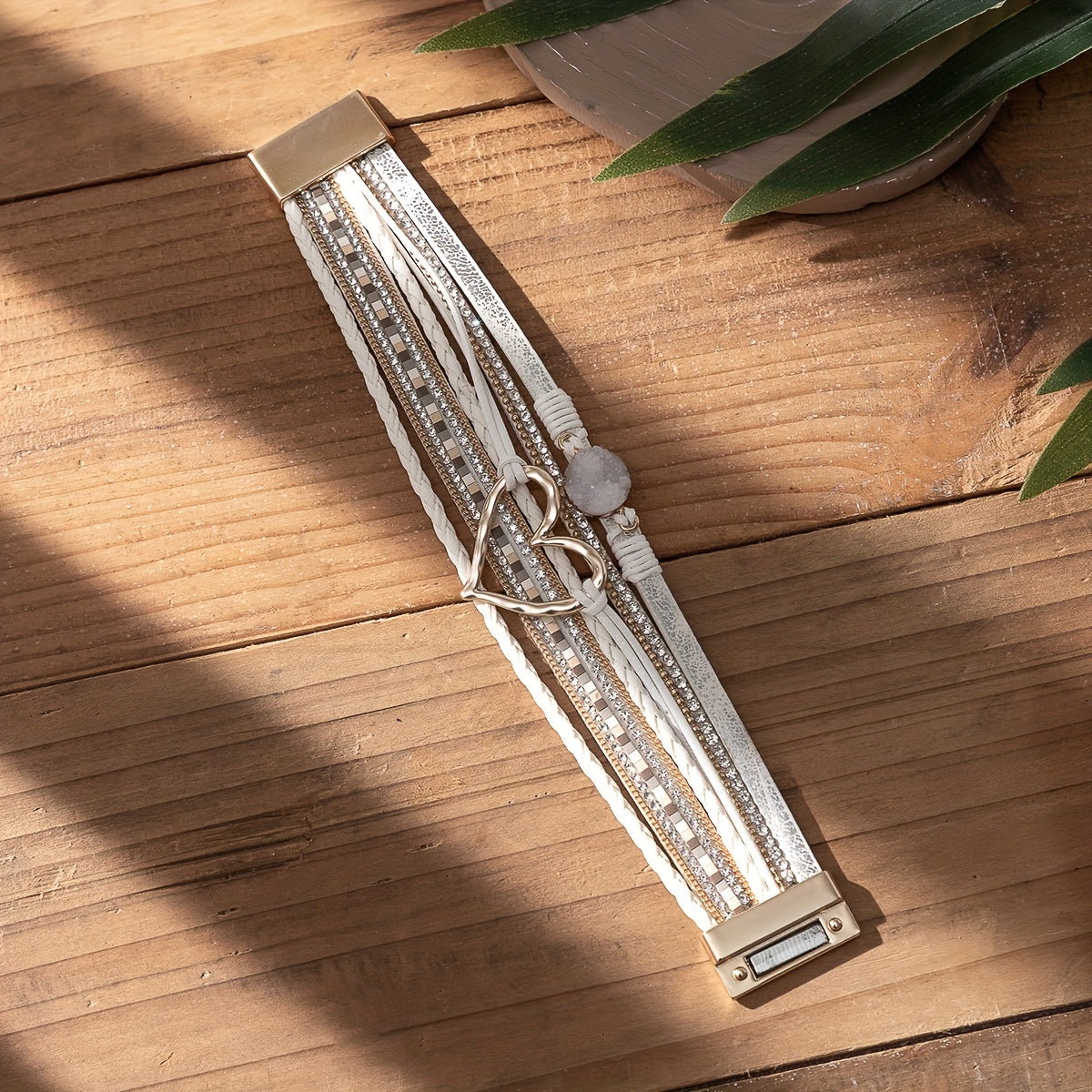 The Heart Stone Leather Wrap