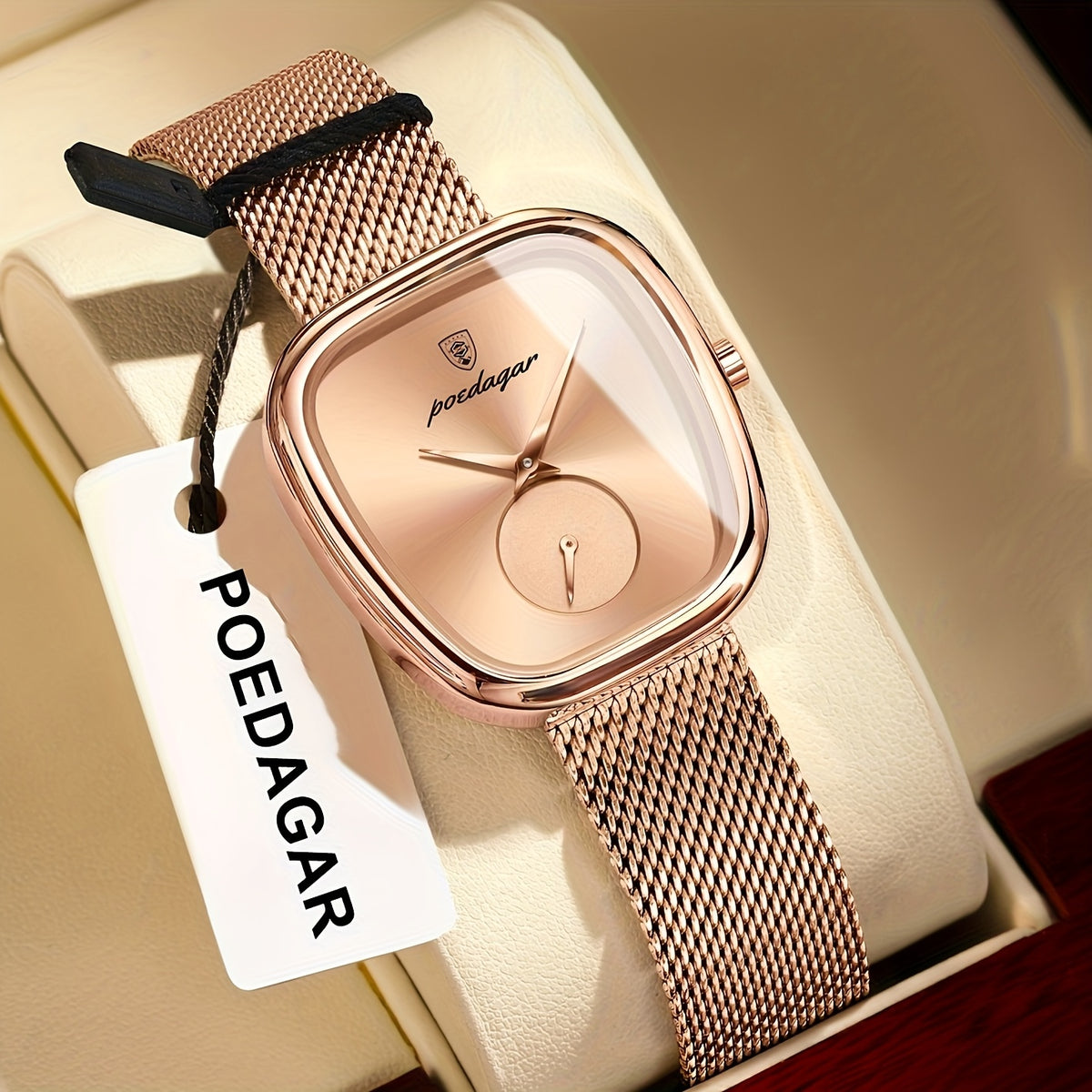 The Zenvy Poedagar Elegant Rose Square Watch