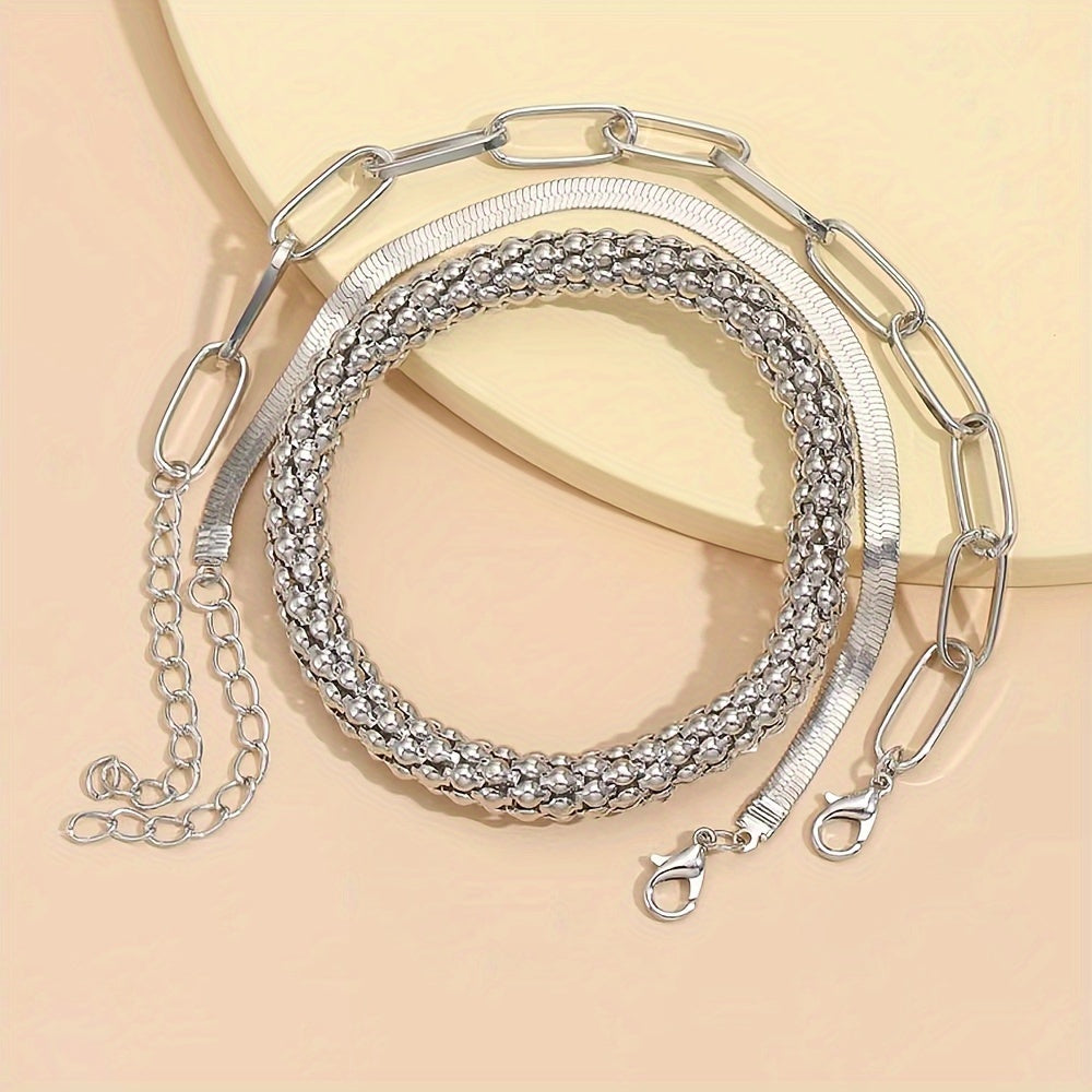 Trendy Multi-layer Snake Bone Chain Bracelet Set