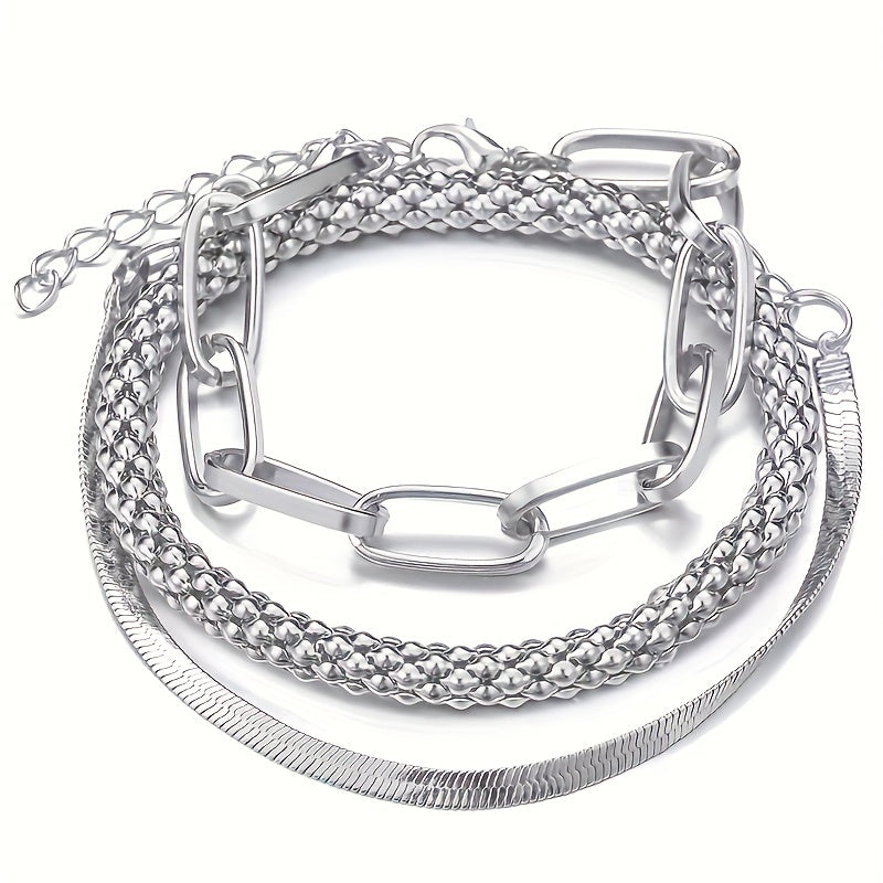 Trendy Multi-layer Snake Bone Chain Bracelet Set