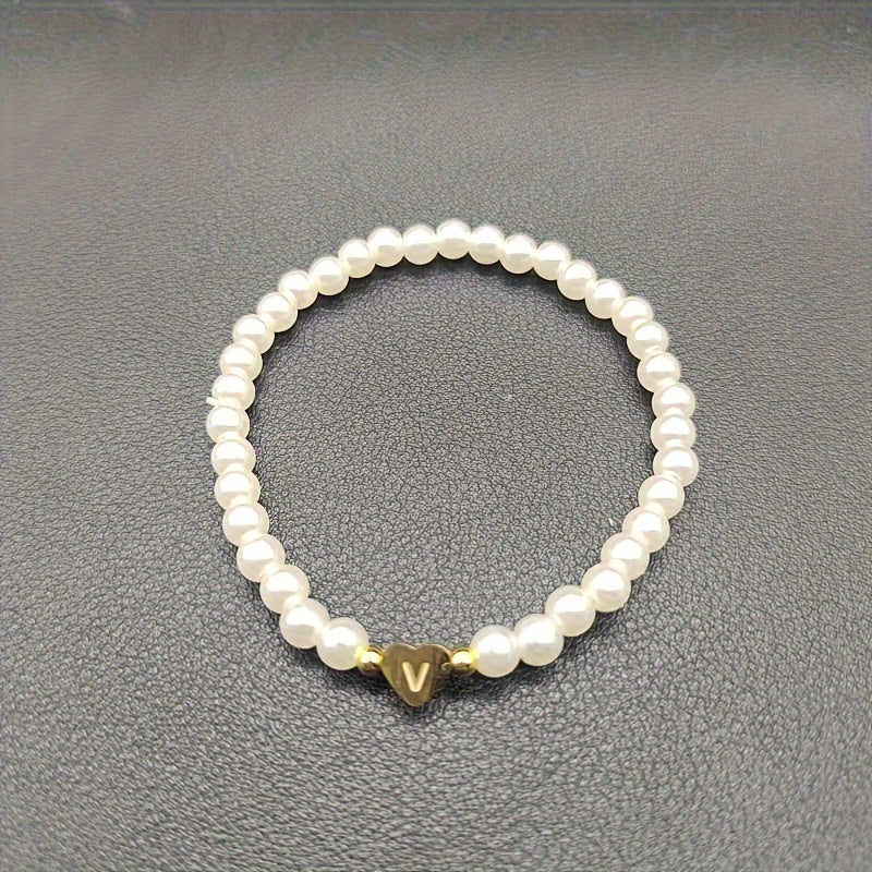 Classic A-Z Heart Initial Letter Bracelet