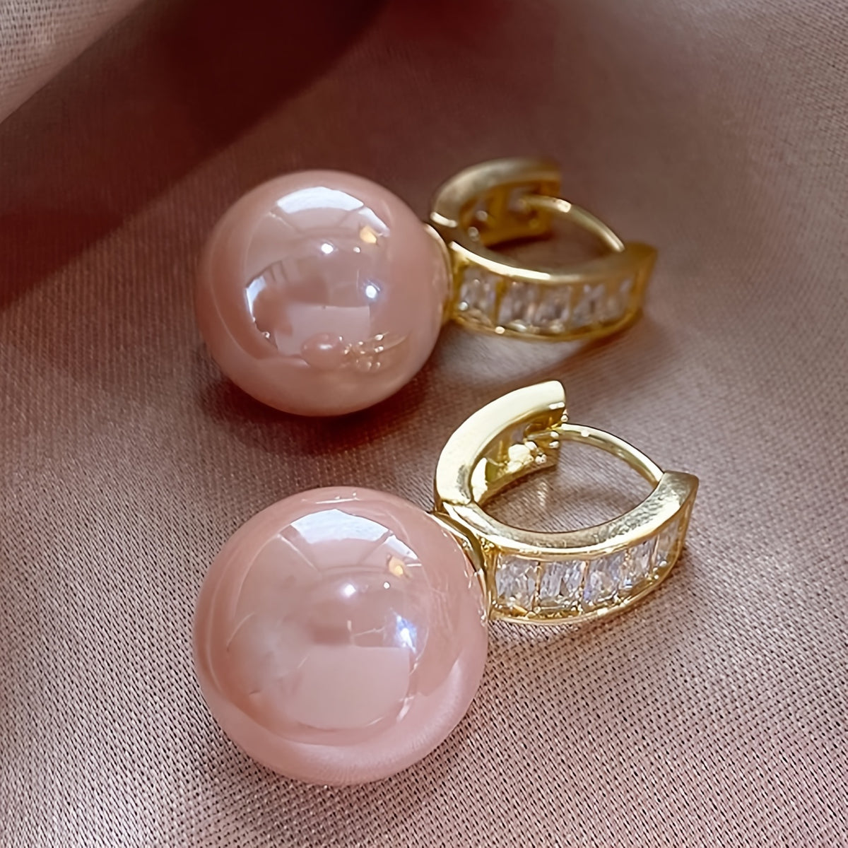 The Rosé Pearl Hoops