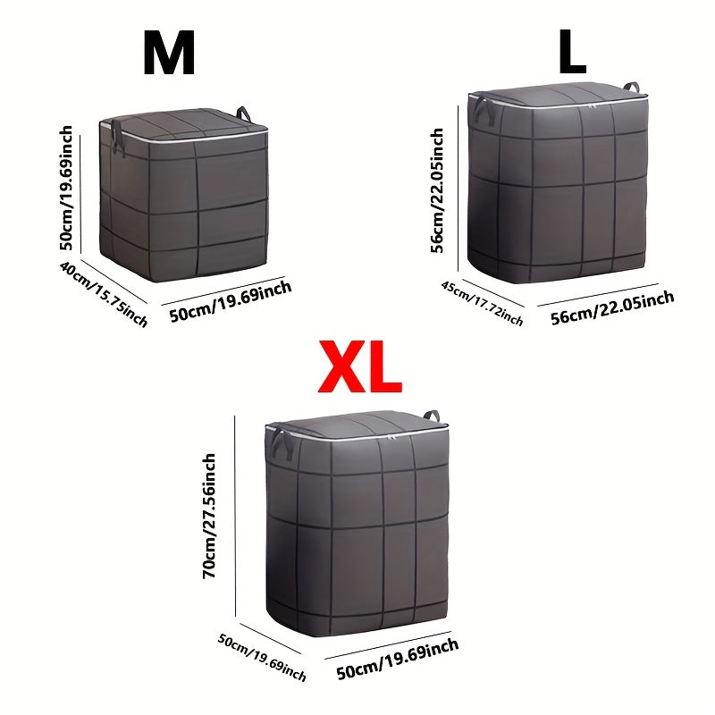 Foldable Wardrobe Storage Bag, Large Capacity Storage Box, Household Double Zipper Organizer Bag with Handles for Clothes and Quilts, Suitable for Moving, Travel, Storage Basket, and Under-Bed Storage Bag