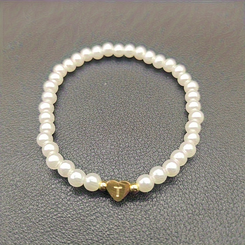 Classic A-Z Heart Initial Letter Bracelet