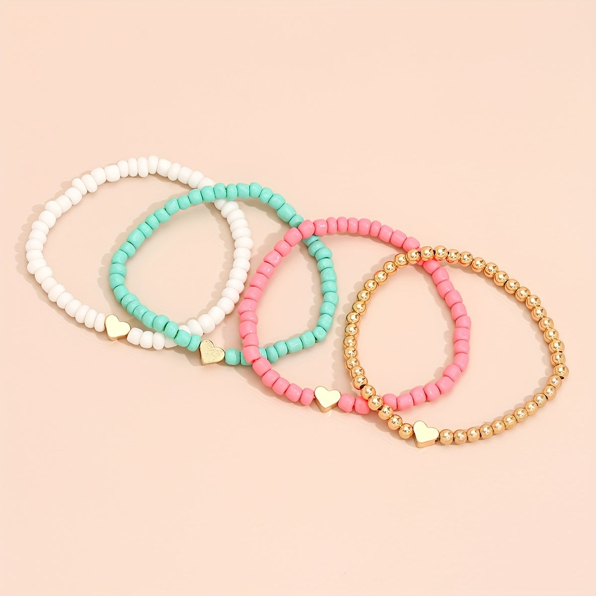 The Heart Bead Bracelet Set